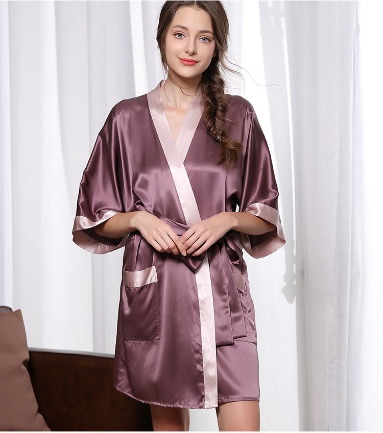 Designer Silk Robe Kimono til kvinder